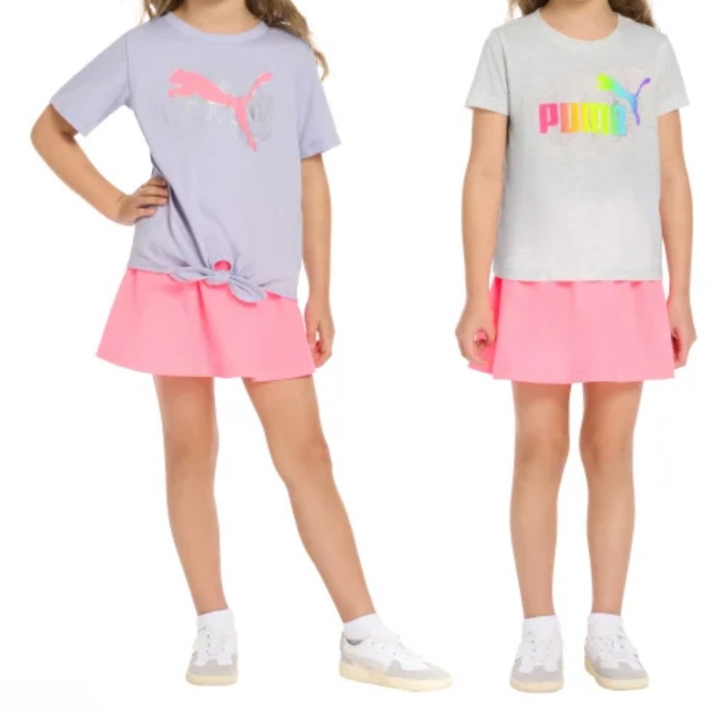 NEW| Puma Girls' T-Shirt and Skirt Set | size:6